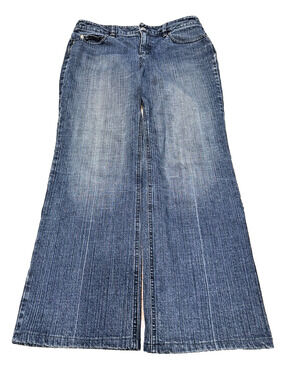 LOFT Boot Leg Jeans Size 8 Blue Stretch Mid Rise 27 Inseam